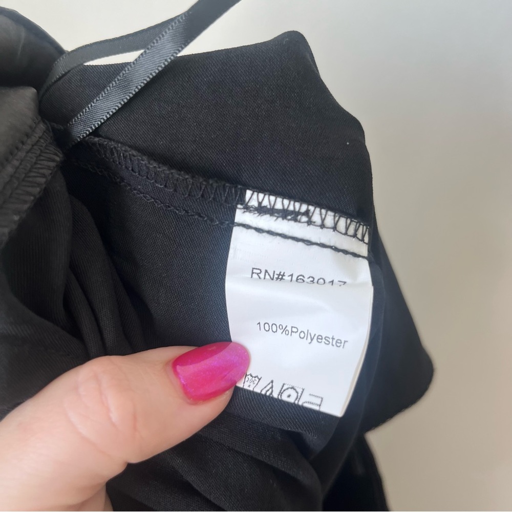 Princess Polly Huxley Black Satin Wide Leg Trouser Pants 8 - Picture 8 of 10